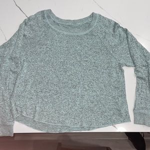 Gray/light blue crop sweater